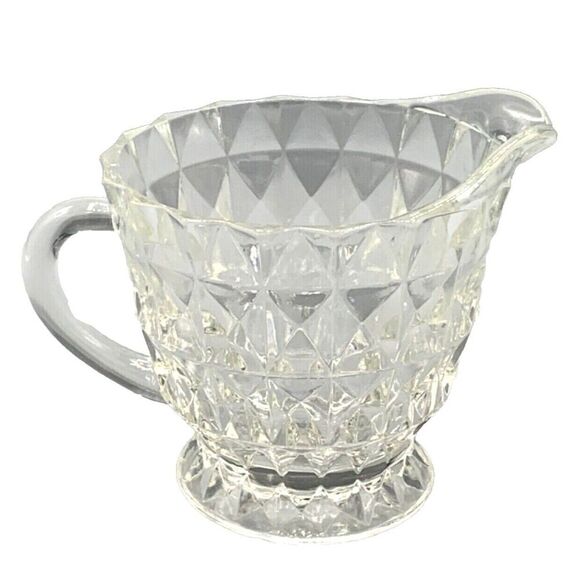 Jeannette Windsor Footed Creamer Depression Crystal 3 1/4-in Clear Pressed Glass - Picture 3 of 3
